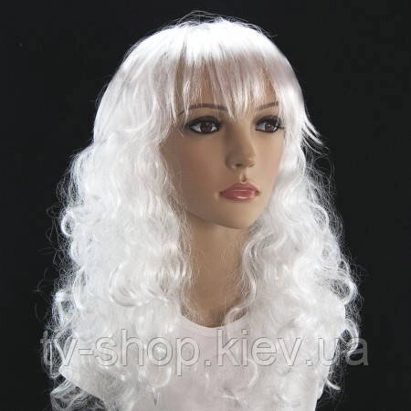 Перука з довгим білим волоссям Ельфа/Снігової королеви,60 см