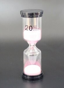 Пісочний годинник скло + пластик 20 хвилин рожевого піску