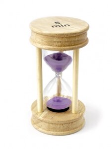Пісочний годинник скло + легка деревина 5 хвилин бузковий пісок