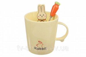Чашка керамічна з ложкою "Rabbit"