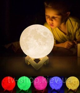 Світильник на підставці Magic 3D Moon Light RGB Місяць (12,5 см )