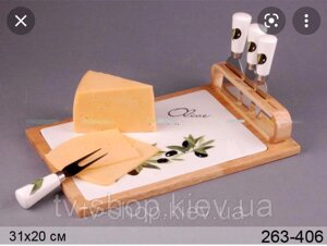 Блюдо для сиру з ножами "Olive", Lefard 31*20 см