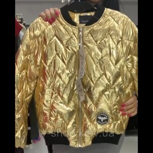 Куртка-бомбер Золото металік , розмір М/L