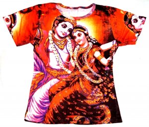 Т -сорочка жіночого кольору з коротким рукавом Радха з Кришною