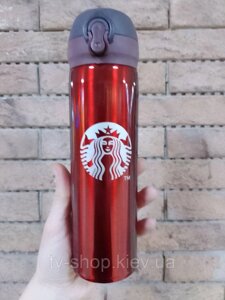 Термос Starbucks 480 мл, червоний із логотипом