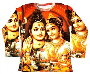 T -сорочка чоловічого кольору з довгим рукавом шива з Парваті