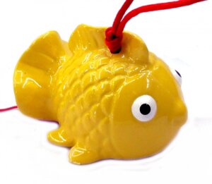 Риба - керамічний дзвоник жовтий
