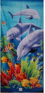 Полотенце пляжне Три дельфіни