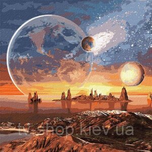 Картина за номерами "Космічна пустеля з фарбами металік" Ідейка 50х50 см