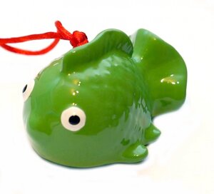 Риба - керамічний дзвоник зелений