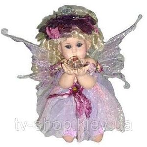 Порцелянова лялька Фея-чарівниця в ліловому,50 см