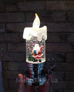 Світильник Новорічна свічка 18 см (срібло)