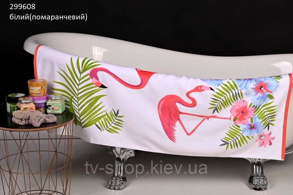 Пляжний рушник-сауна Фламінго (100х170 см) від компанії ІНТЕРНЕТ МАГАЗИН * ТВ-ШОП * - фото 1