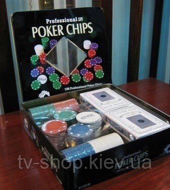Покерний набір Техас Холдем (100 фішок) від компанії ІНТЕРНЕТ МАГАЗИН * ТВ-ШОП * - фото 1