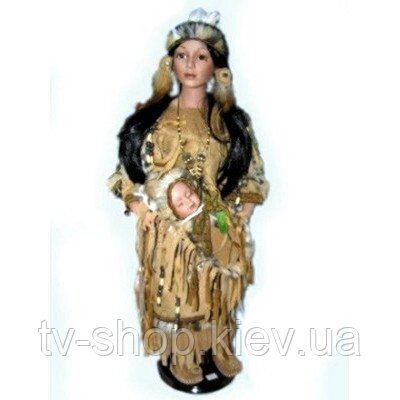 Порцелянова лялька Індіанка з дитиною (68 см) від компанії ІНТЕРНЕТ МАГАЗИН * ТВ-ШОП * - фото 1