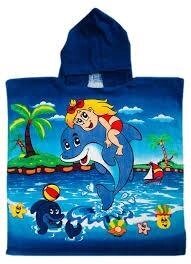 Рушник-пончо з капюшоном Дівчинка на дельфіні від компанії ІНТЕРНЕТ МАГАЗИН * ТВ-ШОП * - фото 1