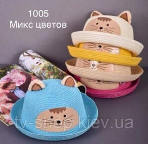 Капелюх дитячий Котик з вушками (білий)