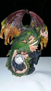 Статуэтка "Дракон с хрустальным шаром" подсветка ,26 см