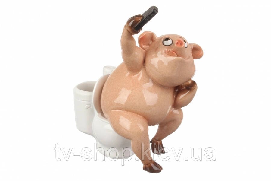 Статуетка Свинка Селфі 17 см від компанії ІНТЕРНЕТ МАГАЗИН * ТВ-ШОП * - фото 1