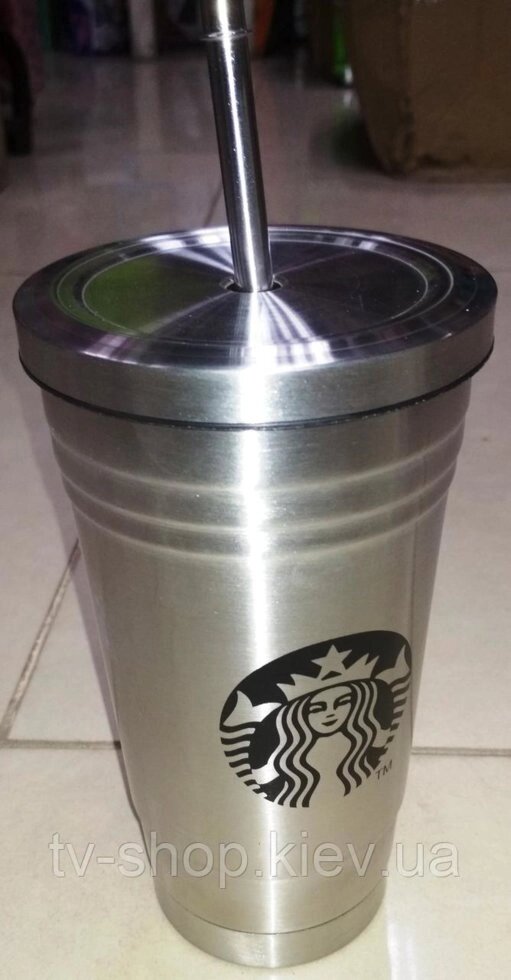 Термокружка з металевою трубочкою Starbucks, 500 мл від компанії ІНТЕРНЕТ МАГАЗИН * ТВ-ШОП * - фото 1