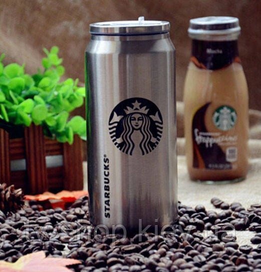 Термос з клапаном і трубочкою "Starbucks" сталевий ,500 мл від компанії ІНТЕРНЕТ МАГАЗИН * ТВ-ШОП * - фото 1