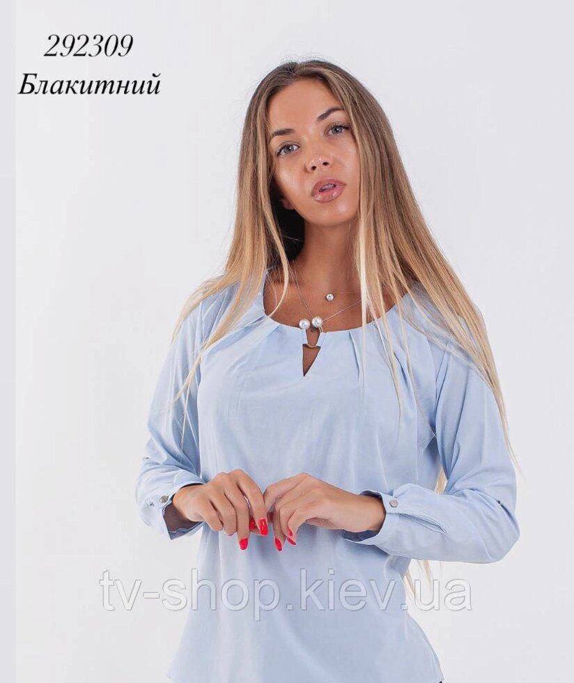 Жіноча блузка з декором (синій, червоний) R.42.46.50 від компанії ІНТЕРНЕТ МАГАЗИН * ТВ-ШОП * - фото 1