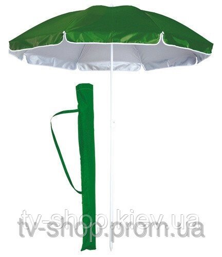 Зонт пляжний з нахилом 1,7 м (зелений, в чохлі) від компанії ІНТЕРНЕТ МАГАЗИН * ТВ-ШОП * - фото 1