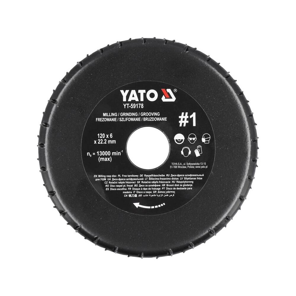 Диск-фреза торцевий до КШМ по дереву/шпаклівці/гіпс (120/22.2 мм) t= 6 мм шорсткість №1 Yato YT-59178 від компанії Магазин інструменту та обладнання "Викрутки" - фото 1