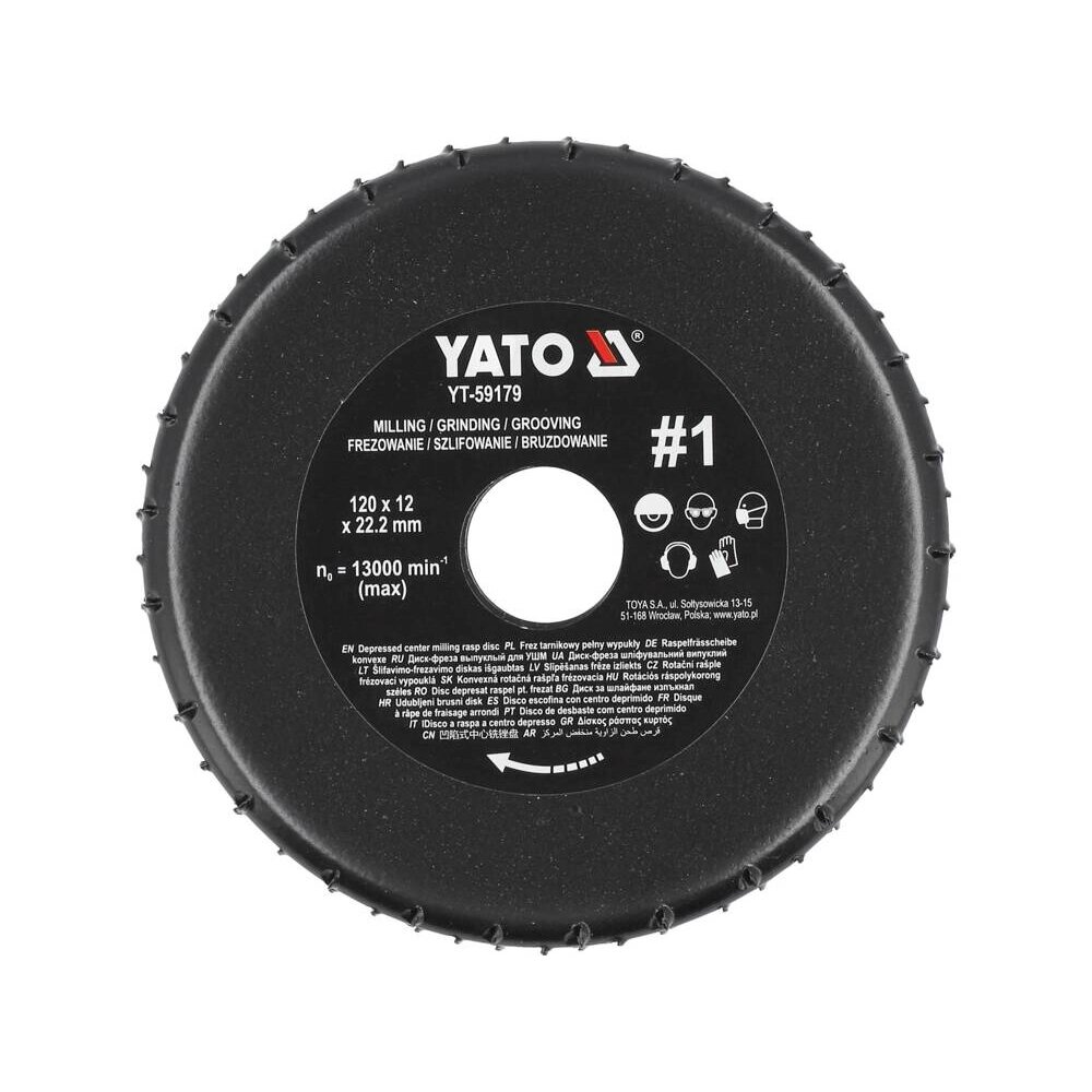 Диск-фреза торцевий до КШМ по дереву/ шпаклівці/ гіпсу (Ø=120/22.2 мм) t= 12 мм шорсткість №1 Yato YT-59179 від компанії Магазин інструменту та обладнання "Викрутки" - фото 1