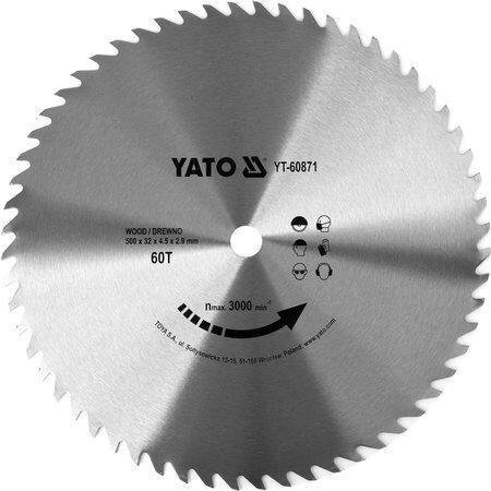 Диск пильний по дереву 500 мм YATO YT-60871 (Польща) від компанії Магазин інструменту та обладнання "Викрутки" - фото 1