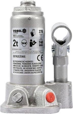 Домкрат гідравлічний пляшковий 2 Т 148-276 мм VOREL 80012 (Польща) від компанії Магазин інструменту та обладнання "Викрутки" - фото 1