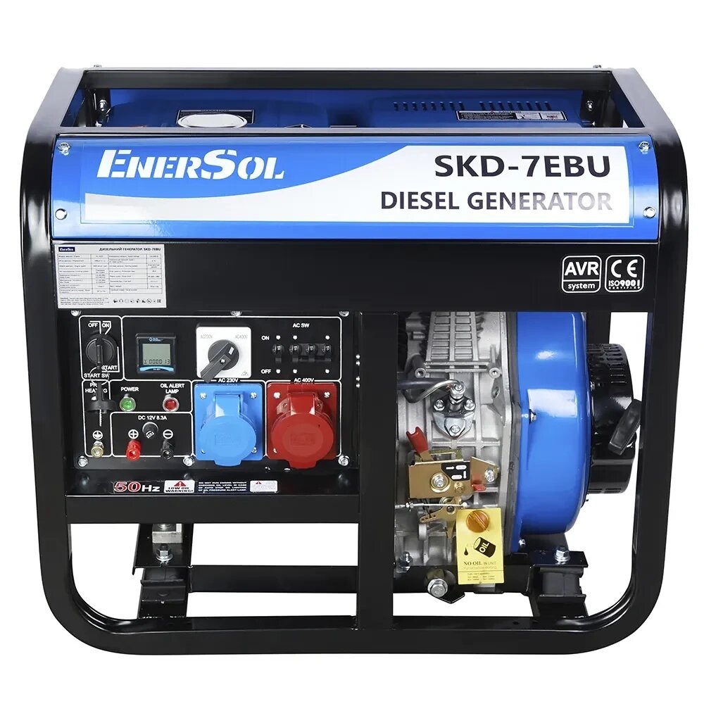 Генератор дизельний 498 см (3000 об/хв) 6.5 кВт EnerSol SKD-7EBU від компанії Магазин інструменту та обладнання "Викрутки" - фото 1