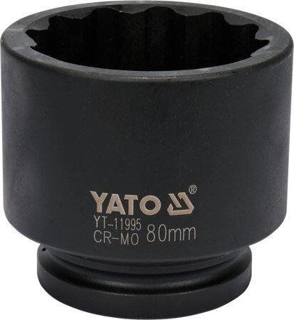 Головка торцева ударна 12-гранна 1" 80 мм YATO YT-11995 (Польща) від компанії Магазин інструменту та обладнання "Викрутки" - фото 1