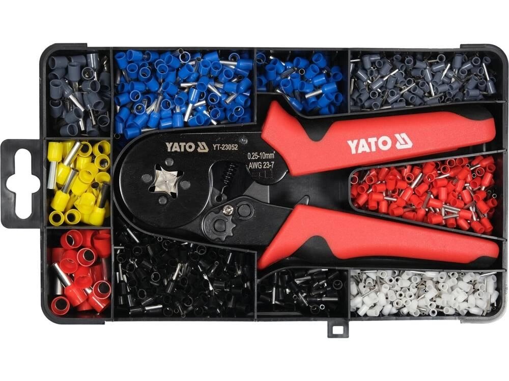 Кліщі для затиску втулкових наконечників (L=175мм) з наконечником 0.25-10 мм 1200 шт. Yato YT-23052 (Польща) від компанії Магазин інструменту та обладнання "Викрутки" - фото 1