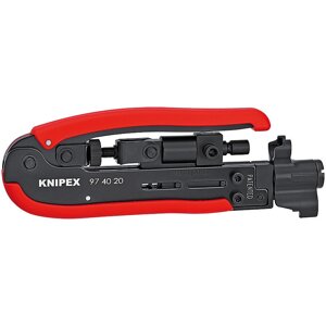 Компресійний інструмент для штекера на коаксіальний кабель Knipex 97 40 20 SB (Німеччина)