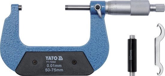 Мікрометр 50-75 мм YATO YT-72302 (Польща) від компанії Магазин інструменту та обладнання "Викрутки" - фото 1