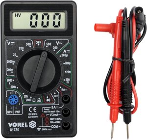 Мультиметр для вимірювання електричних параметрів цифровий Vorel 81780 (Польща)