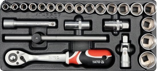 Набір інструментів 1/2" 24 предмета в ложементі YATO YT-5537 (Польща) від компанії Магазин інструменту та обладнання "Викрутки" - фото 1