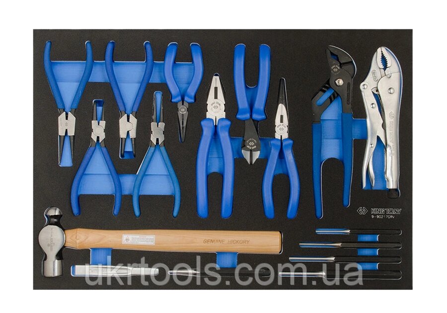 Набір інструментів губцевого в ложементі EVO 17 предметів KING TONY 9-90217GRV (Тайвань) від компанії Магазин інструменту та обладнання "Викрутки" - фото 1