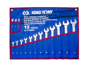 Набір ключів комбі 15ед. (6-32 мм) чохол з теторона KING TONY 1215MRN02 (Тайвань) від компанії Магазин інструменту та обладнання "Викрутки" - фото 1