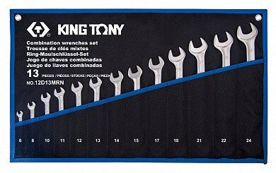 Набір ключів комбінованих 13 шт. (6-24 мм) TREOTON King Tony 12D13MRN (Тайвань) від компанії Магазин інструменту та обладнання "Викрутки" - фото 1