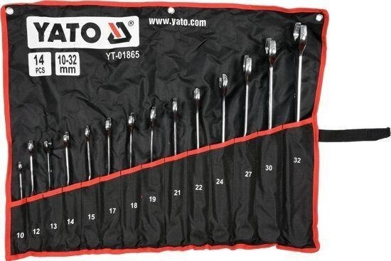 Набір ключів комбінованих 14 шт кручений 90° YATO YT-01865 (Польща) від компанії Магазин інструменту та обладнання "Викрутки" - фото 1