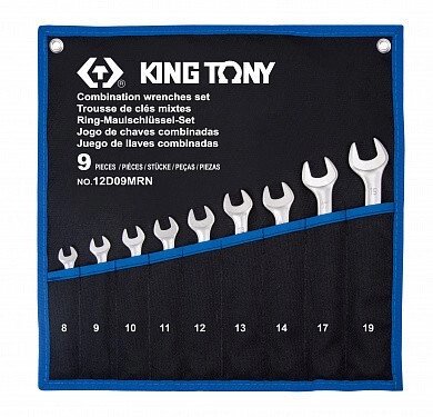 Набір ключів комбінованих 9 шт. (8-19 мм) легкі TREOTON King Tony 12D09MRN (Тайвань) від компанії Магазин інструменту та обладнання "Викрутки" - фото 1