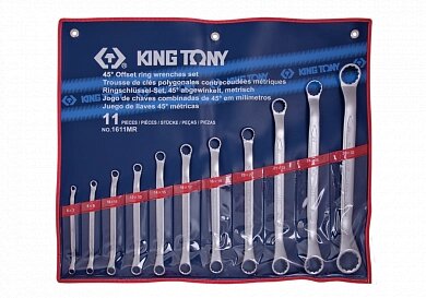 Набір ключів накидних 11 PC. 45° KING TONY 1611MR (Тайвань) від компанії Магазин інструменту та обладнання "Викрутки" - фото 1