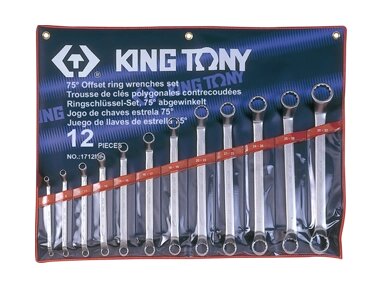 Набір ключів накидних 12 од. (6-32 мм) (у складі ключ 24х27 мм) King Tony 1712MR01 (Тайвань) від компанії Магазин інструменту та обладнання "Викрутки" - фото 1
