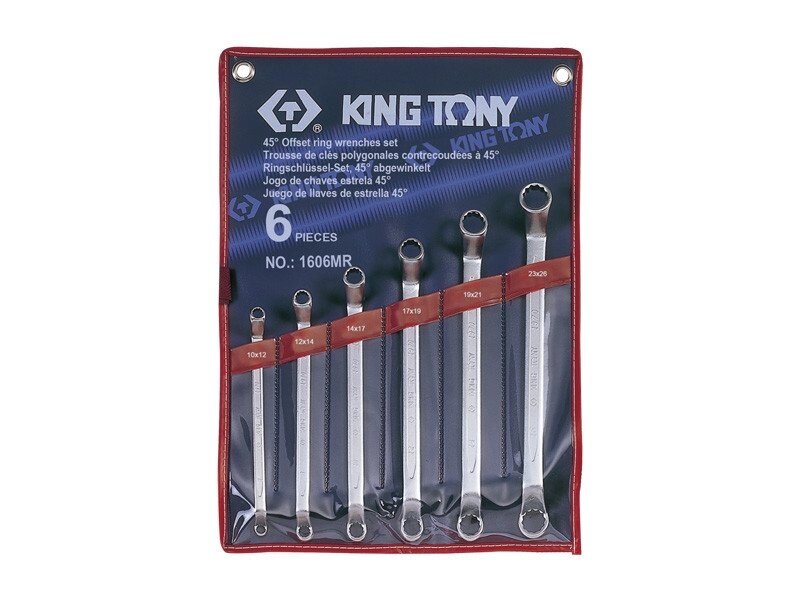 Набір ключів накидних 45 град 6ед KINGTONY 1606MR від компанії Магазин інструменту та обладнання "Викрутки" - фото 1