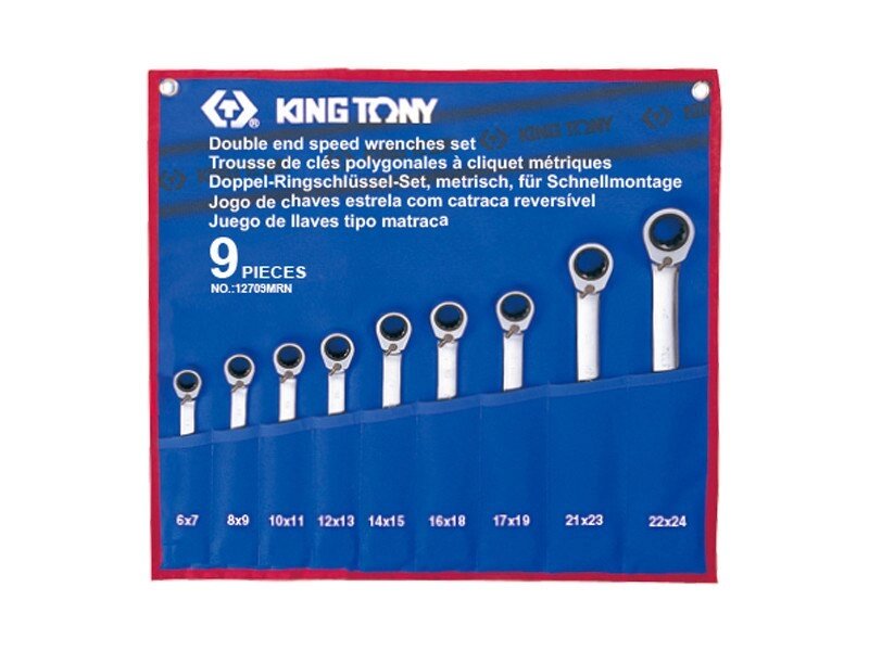 Набір ключів накидних з тріскачкою 9ед KINGTONY 12709MR від компанії Магазин інструменту та обладнання "Викрутки" - фото 1