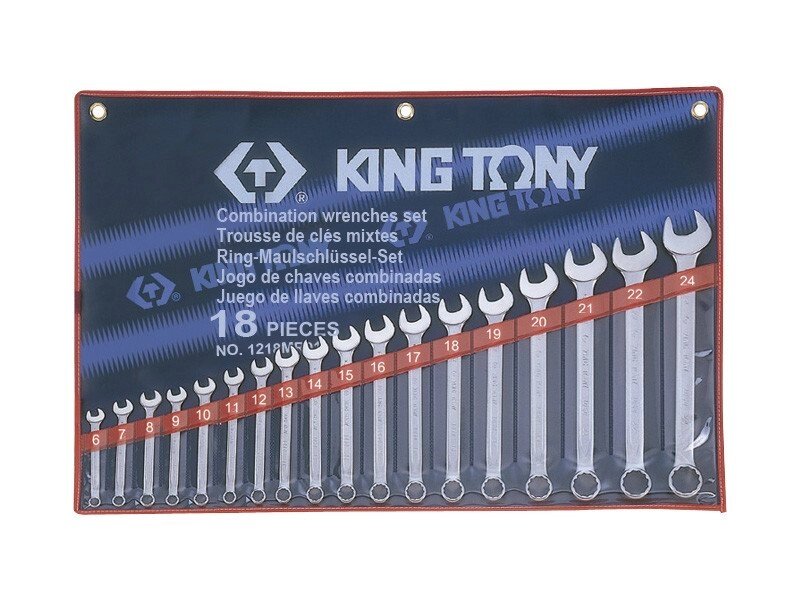 Набір ключів рожково-накидних 18 од. KING TONY 1218MR01 від компанії Магазин інструменту та обладнання "Викрутки" - фото 1