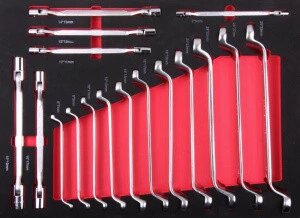 Набір ключів шарнірно-накидних в ложементі 17 од. ShiningBerg 11304 (Китай) від компанії Магазин інструменту та обладнання "Викрутки" - фото 1