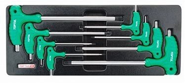 Набір ключів TORX з ручкою L-обр. (в ложементі) Toptul GAAT0804 (Тайвань) від компанії Магазин інструменту та обладнання "Викрутки" - фото 1
